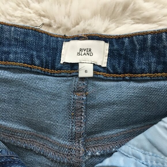 River Island Frill Hem Denim Skirt 2 - Picture 7 of 8